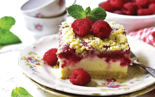 recipe image Malinový koláč s tvarohem