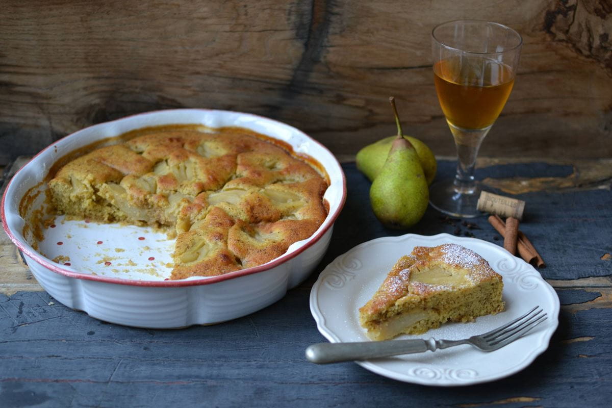 recipe image Hruškový koláč s kořeněným sirupem