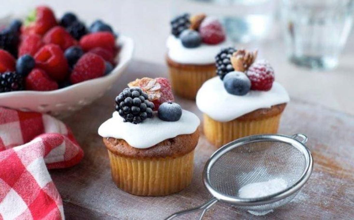 recipe image Borůvkové cupcakes s jogurtem